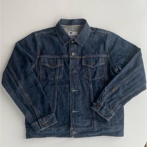 Tellason White Oak Cone Mills Selvedge Denim Jacket Indigo Blue USA Size L